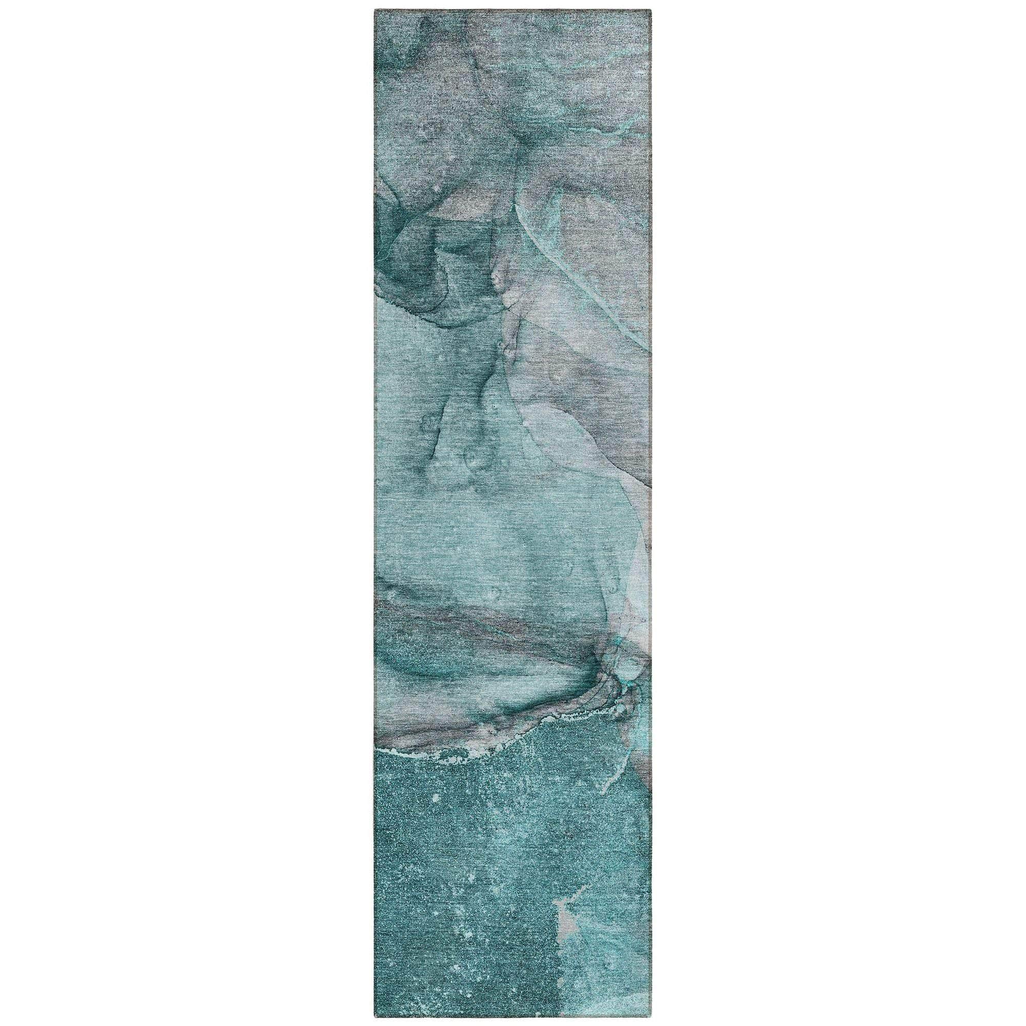 Machine Made ACN524 Teal  Rugs #color_teal 