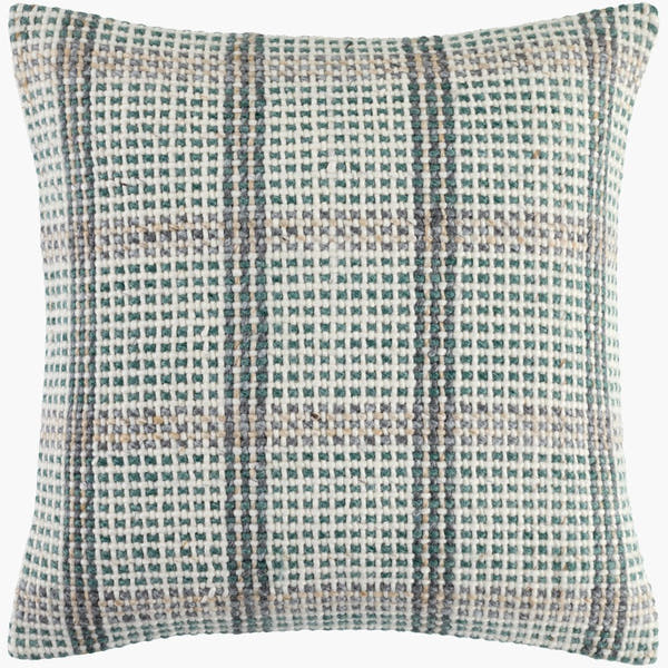 Amaya Woven Stripe Throw Pillow – Teal Green - Square #_shape=Square
