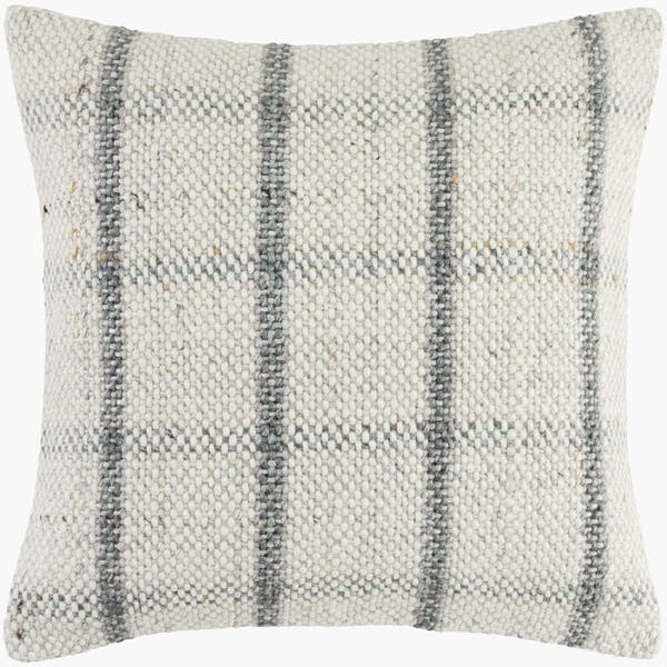 Amaya Woven Stripe Throw Pillow – Ivory & Slate - Square #_shape=Square