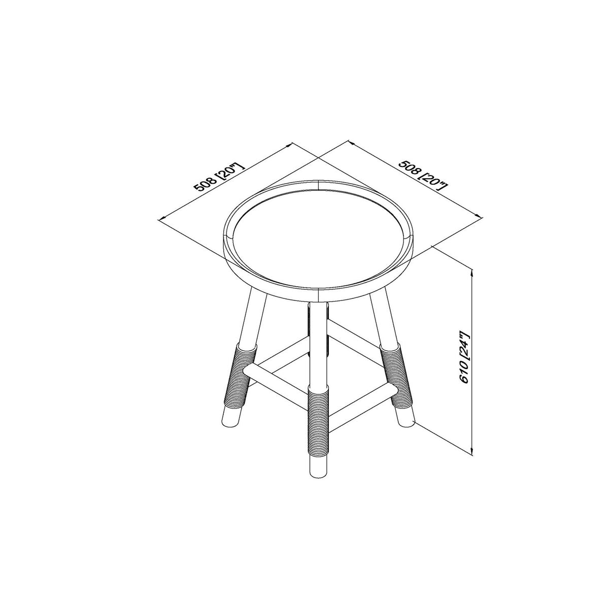 Esmarca End Table - linedrawing