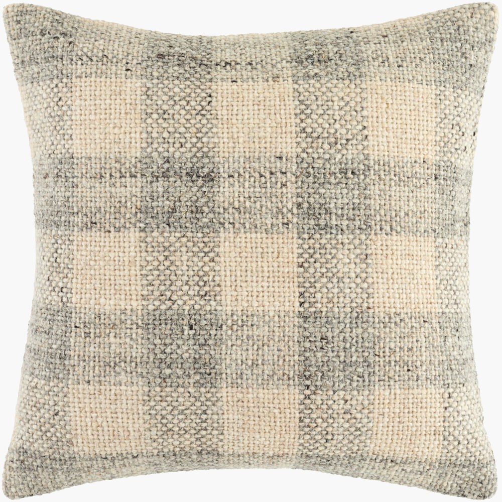 Ladera Woven Plaid Throw Pillow – Sage Grey - Square #_shape=Square