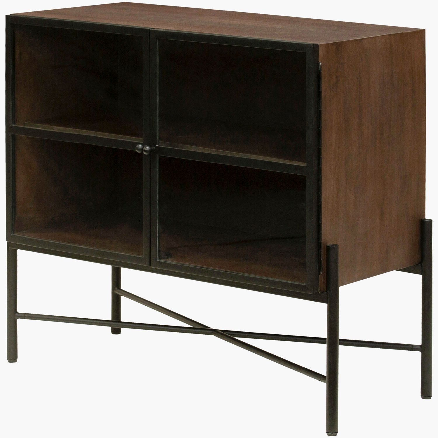 Mariposa Cabinet in Dark Brown & Clear & Black