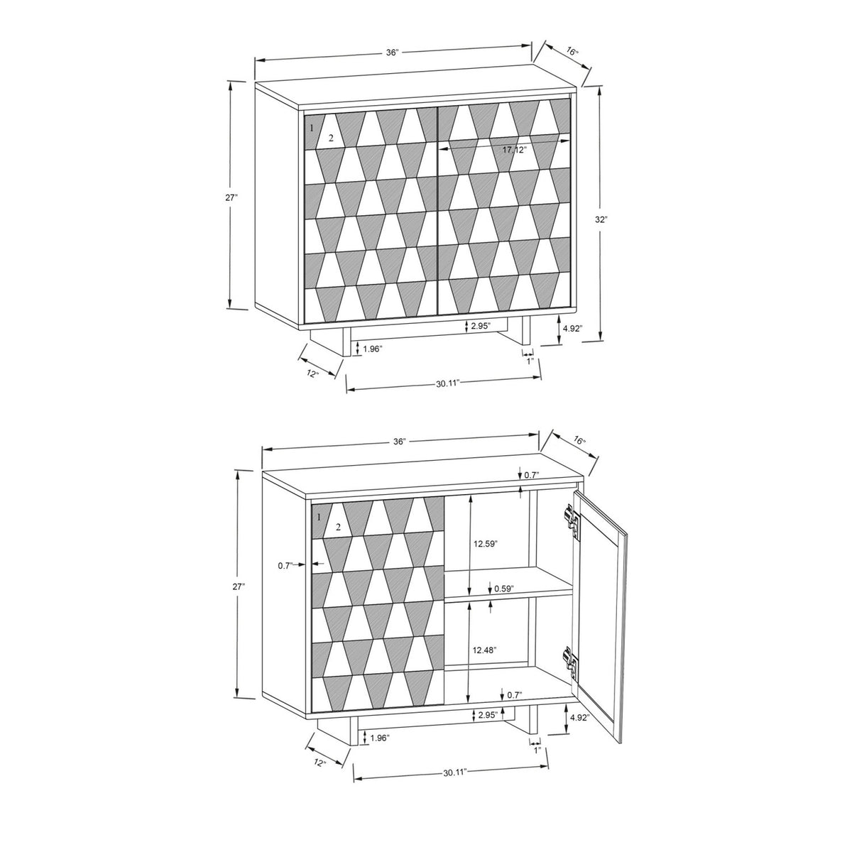 Ventana Cabinet - linedrawing