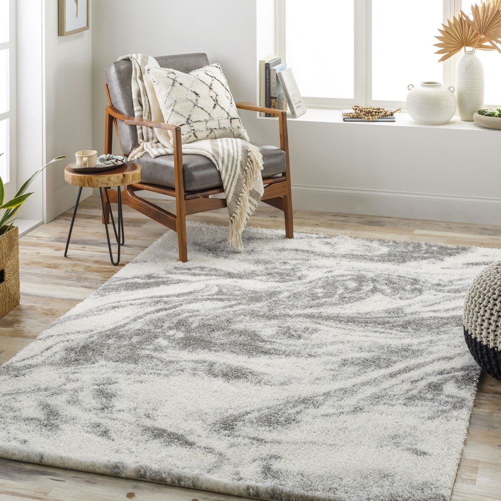 Cloudy Shag CDG-2308 Ivory / Gray Rugs #color_ivory / gray