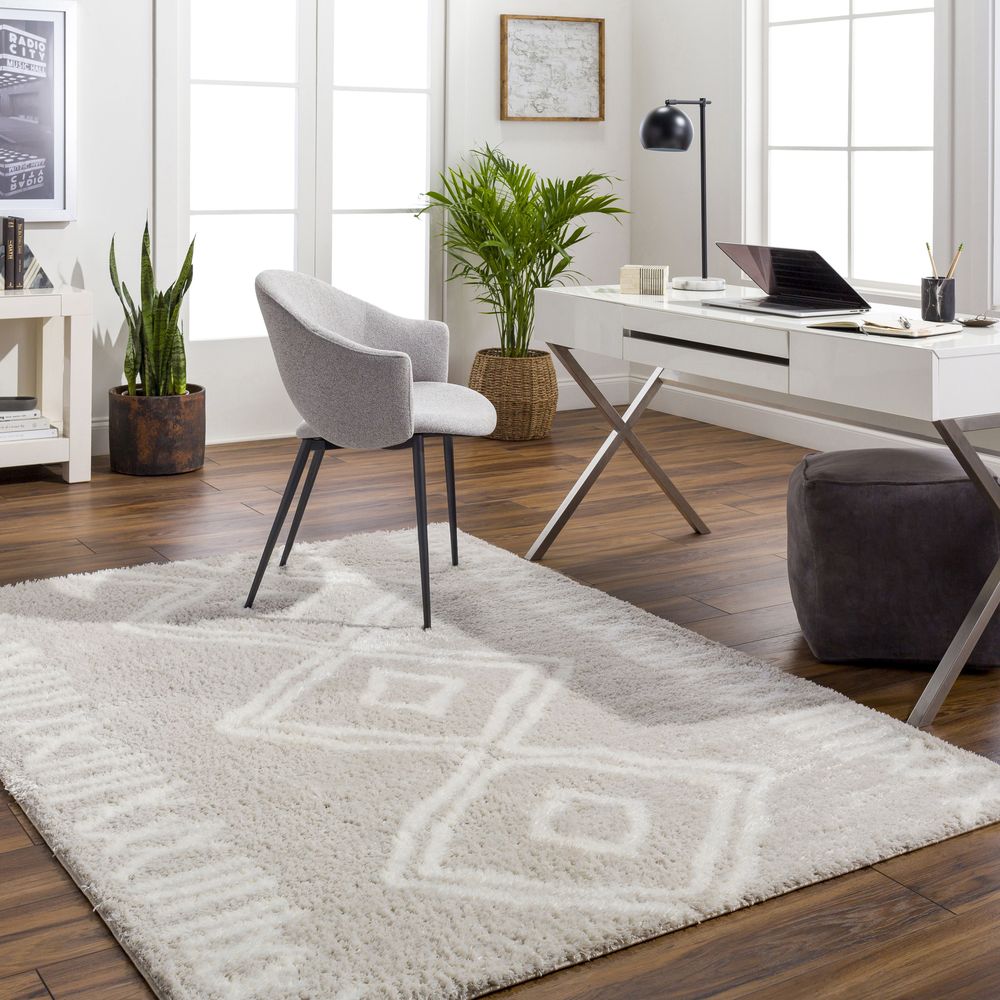 Cloudy Shag CDG-2311 Light Gray / Ivory Rugs #color_light gray / ivory
