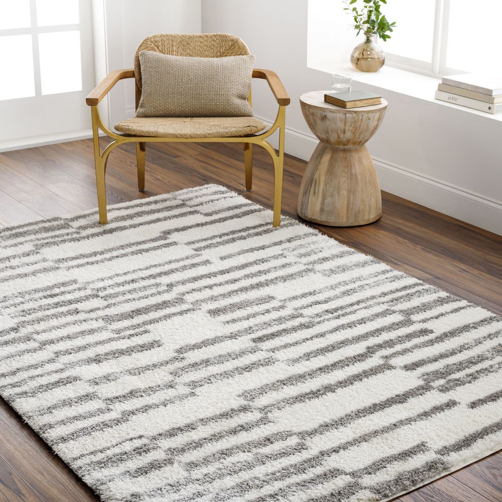 Cloudy Shag CDG-2328 Ivory / Gray Rugs #color_ivory / gray