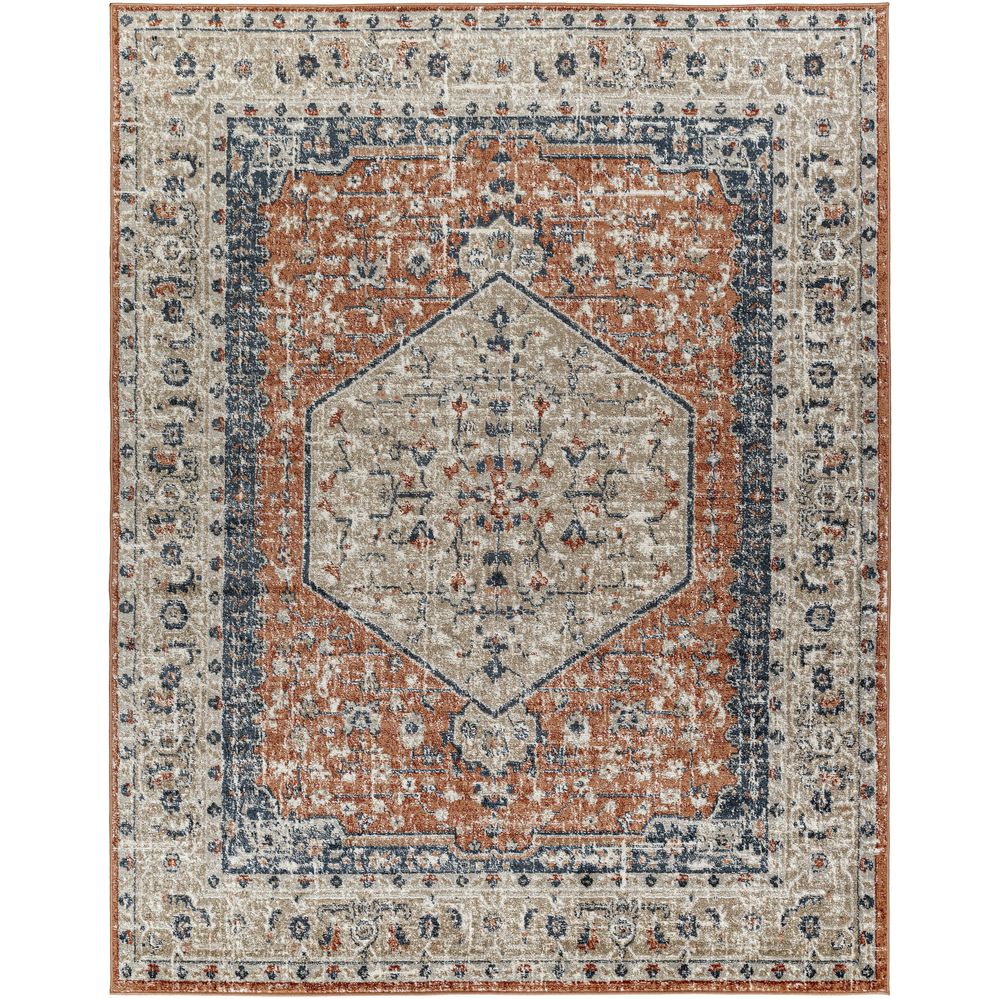 Davaro DAV-2307 Rust / Taupe Rugs #color_rust / taupe