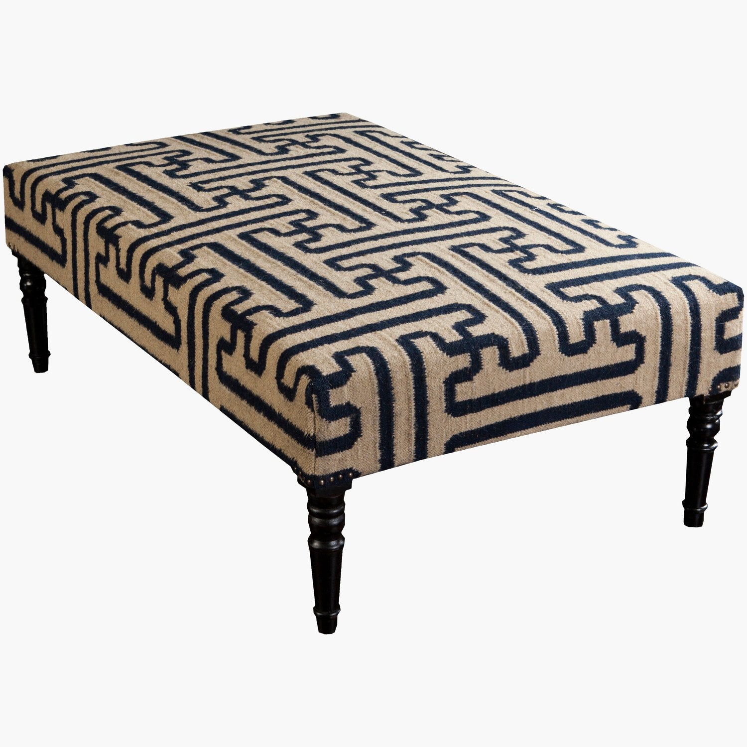 Archive Ottoman in Tan & Navy