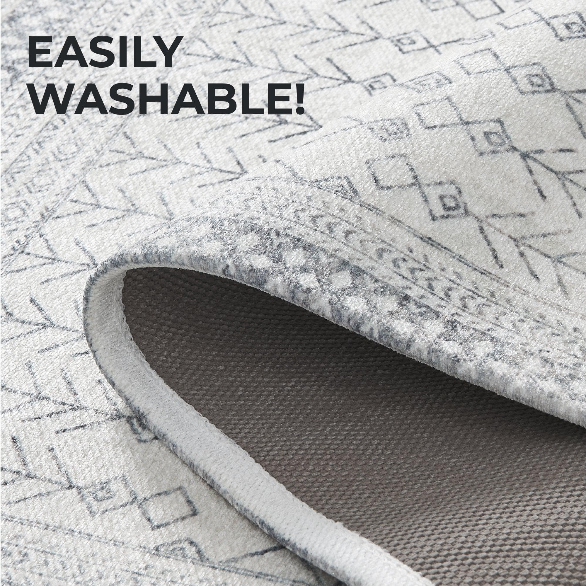 Distressed Moroccan Machine Washable Accent Area Rug 5' x 7' - Neve Collection