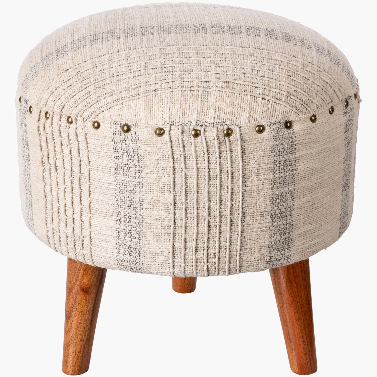 Haarlem Ottoman in Beige & Light Gray