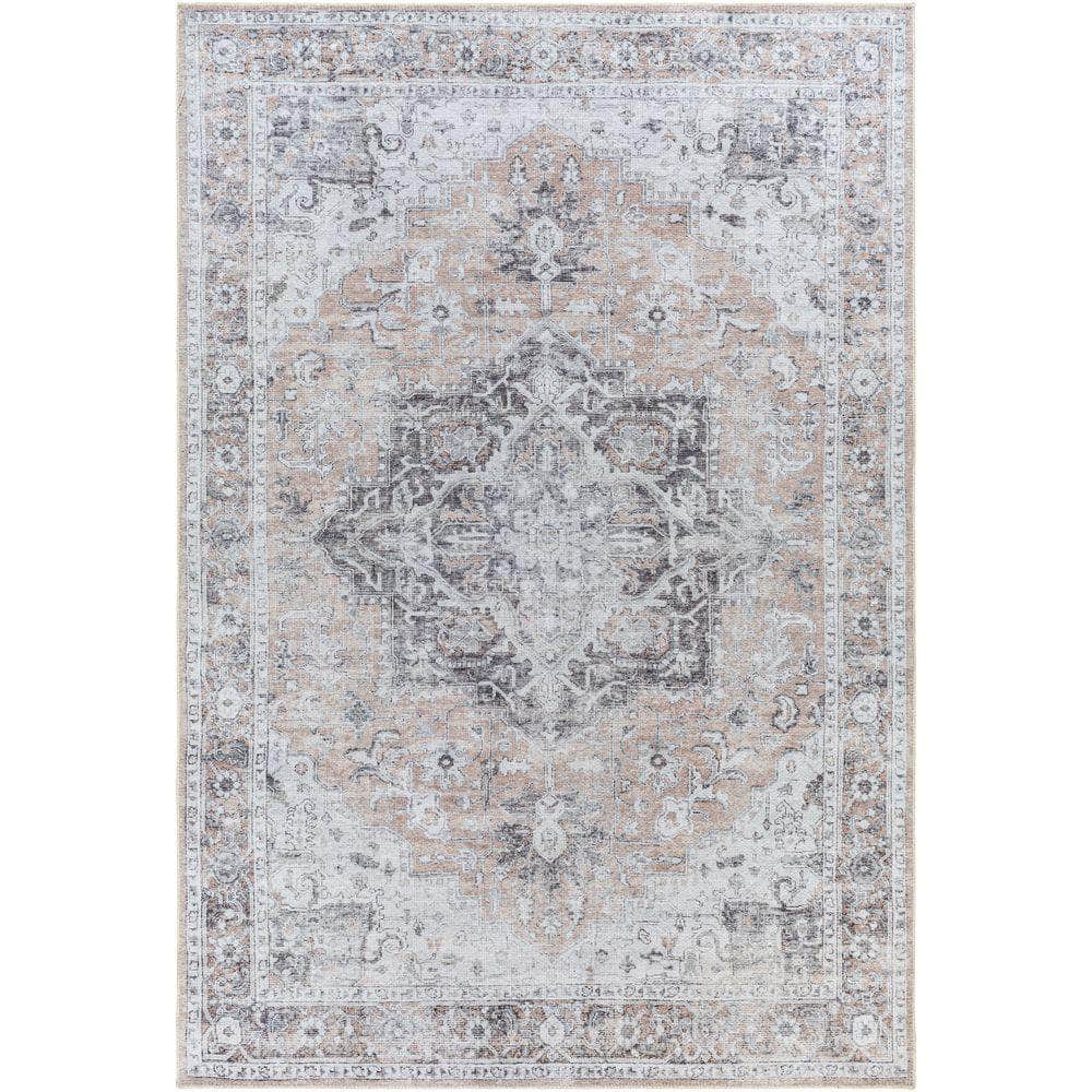 Machine Woven THI-2702 Beige, Charcoal Rugs #color_beige, charcoal