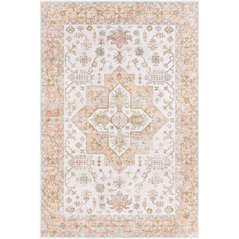 Machine Woven RGE-2306 Beige, Dusty Pink Rugs #color_beige, dusty pink