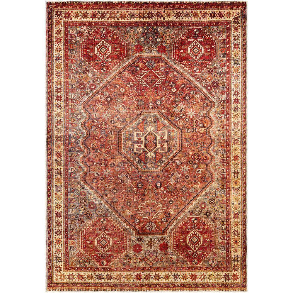 Machine Woven AML-2339 Burnt Orange, Mustard Rugs #color_burnt orange, mustard