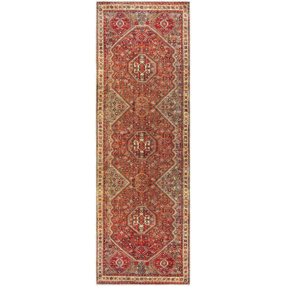 Machine Woven AML-2339 Burnt Orange, Mustard Rugs #color_burnt orange, mustard
