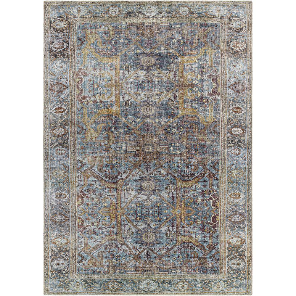 Machine Woven AML-2370 Deep Teal, Mustard Rugs #color_deep teal, mustard