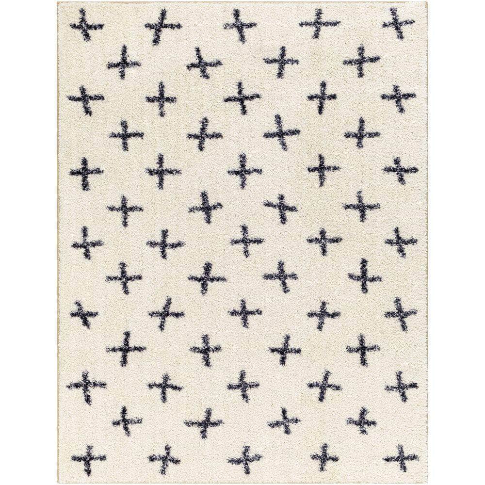 Machine Woven LKK-2303 Ivory, Black Rugs #color_ivory, black