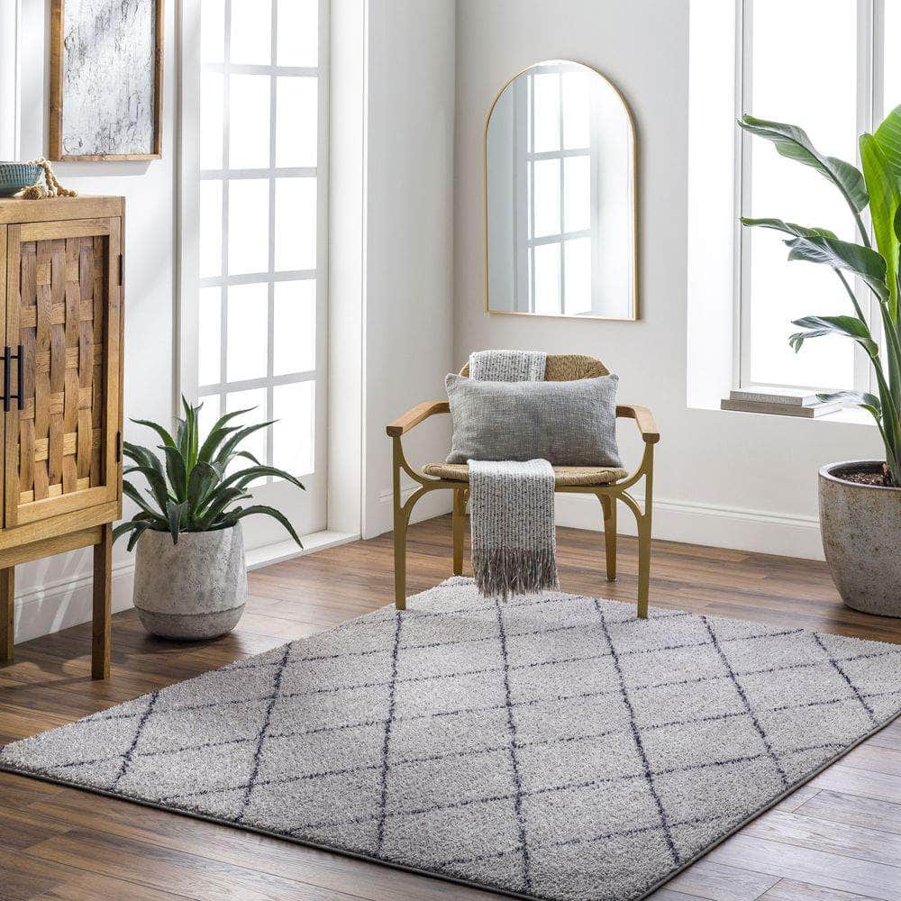 Machine Woven LKK-2302 Light Gray, Black Rugs #color_light gray, black