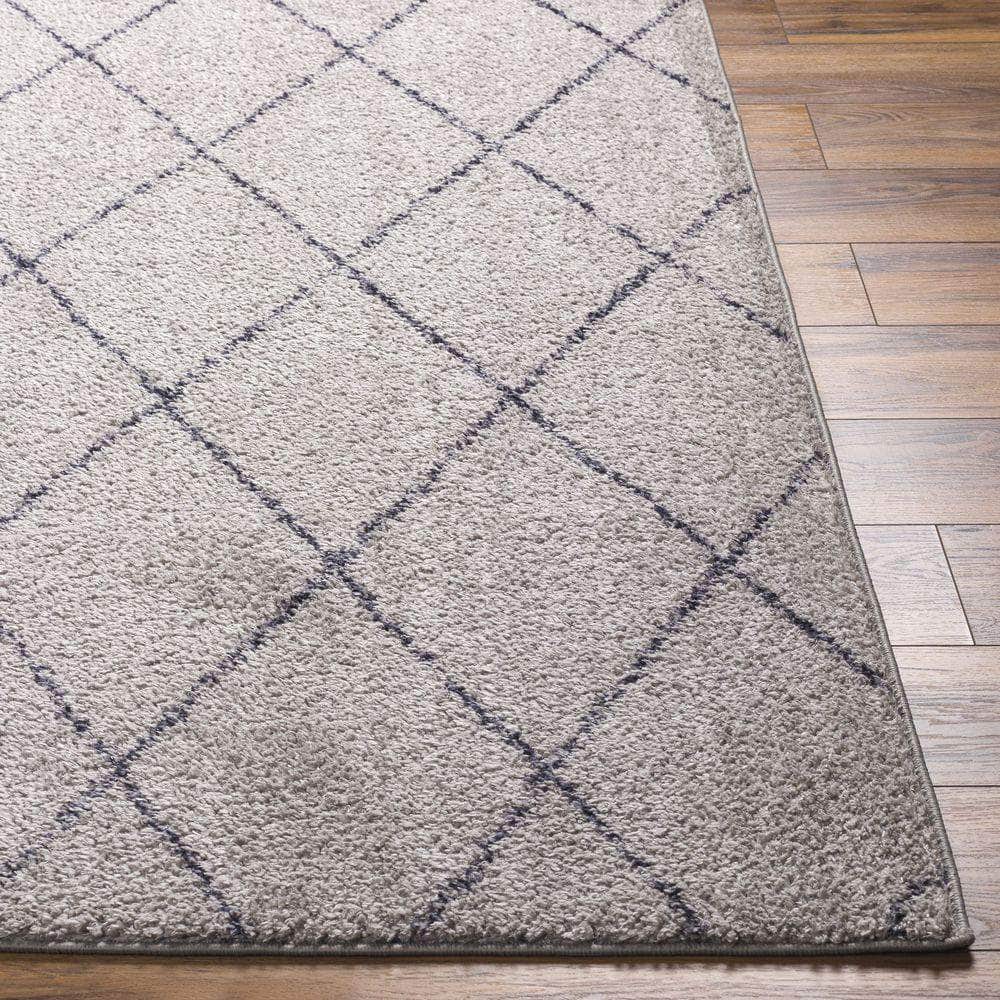 Machine Woven LKK-2302 Light Gray, Black Rugs #color_light gray, black