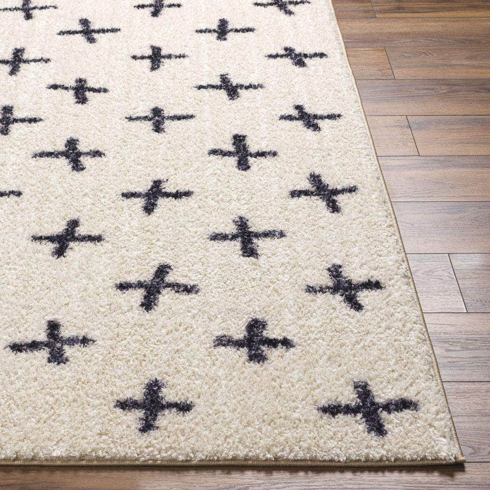 Machine Woven LKK-2303 Ivory, Black Rugs #color_ivory, black
