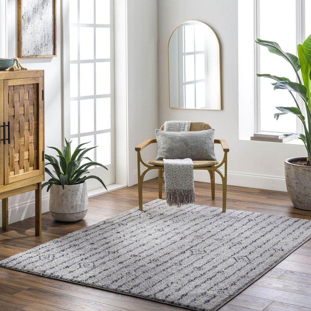 Machine Woven LKK-2300 Light Gray, Black Rugs #color_light gray, black
