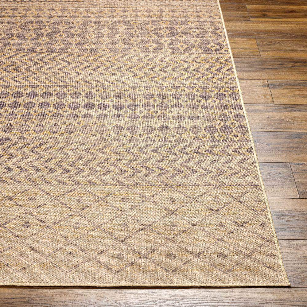 Machine Woven EZT-2300 Light Brown, Black Rugs #color_light brown, black
