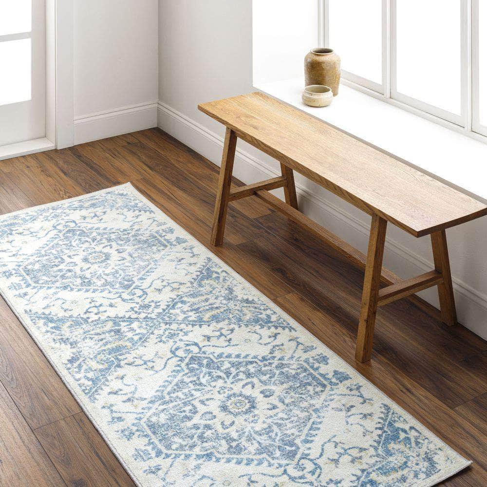 Machine Woven HRH-2304 Beige, Dark Blue Rugs #color_beige, dark blue