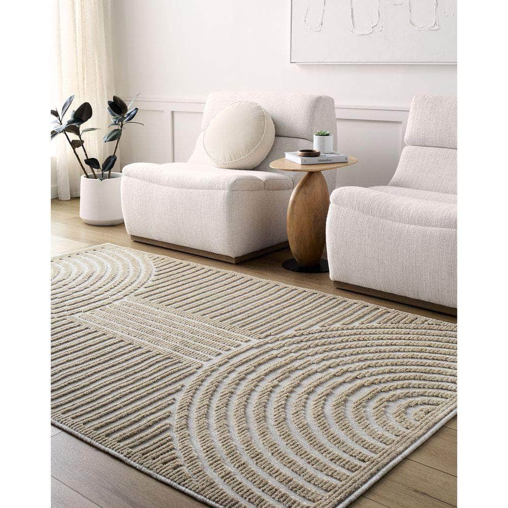 Machine Woven LYA-2327 Beige, Light Brown Rugs #color_beige, light brown