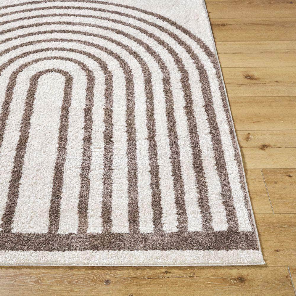 Machine Woven FSG-2310 Light Beige, Dark Brown Rugs #color_light beige, dark brown
