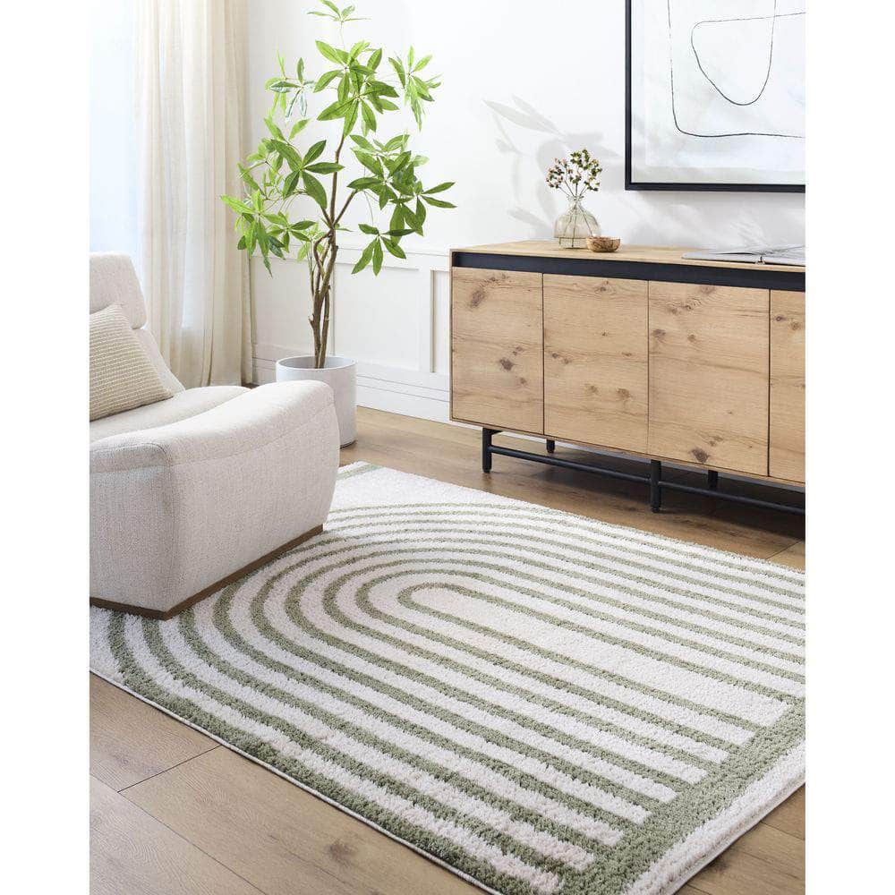 Machine Woven FSG-2312 Light Beige, Grass Green Rugs #color_light beige, grass green