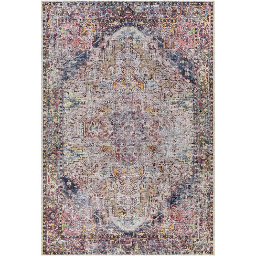 Machine Woven THI-2709 Mustard, Aqua Rugs #color_mustard, aqua