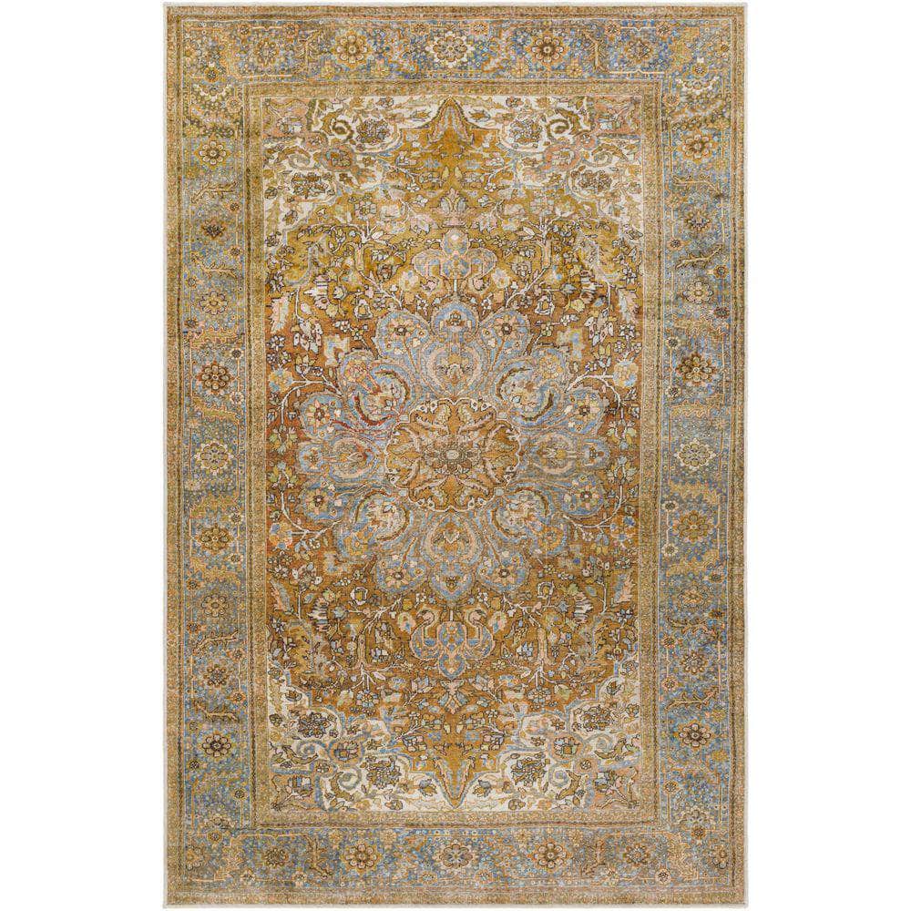 Machine Woven LVB-2302 Mustard, Medium Brown Rugs #color_mustard, medium brown