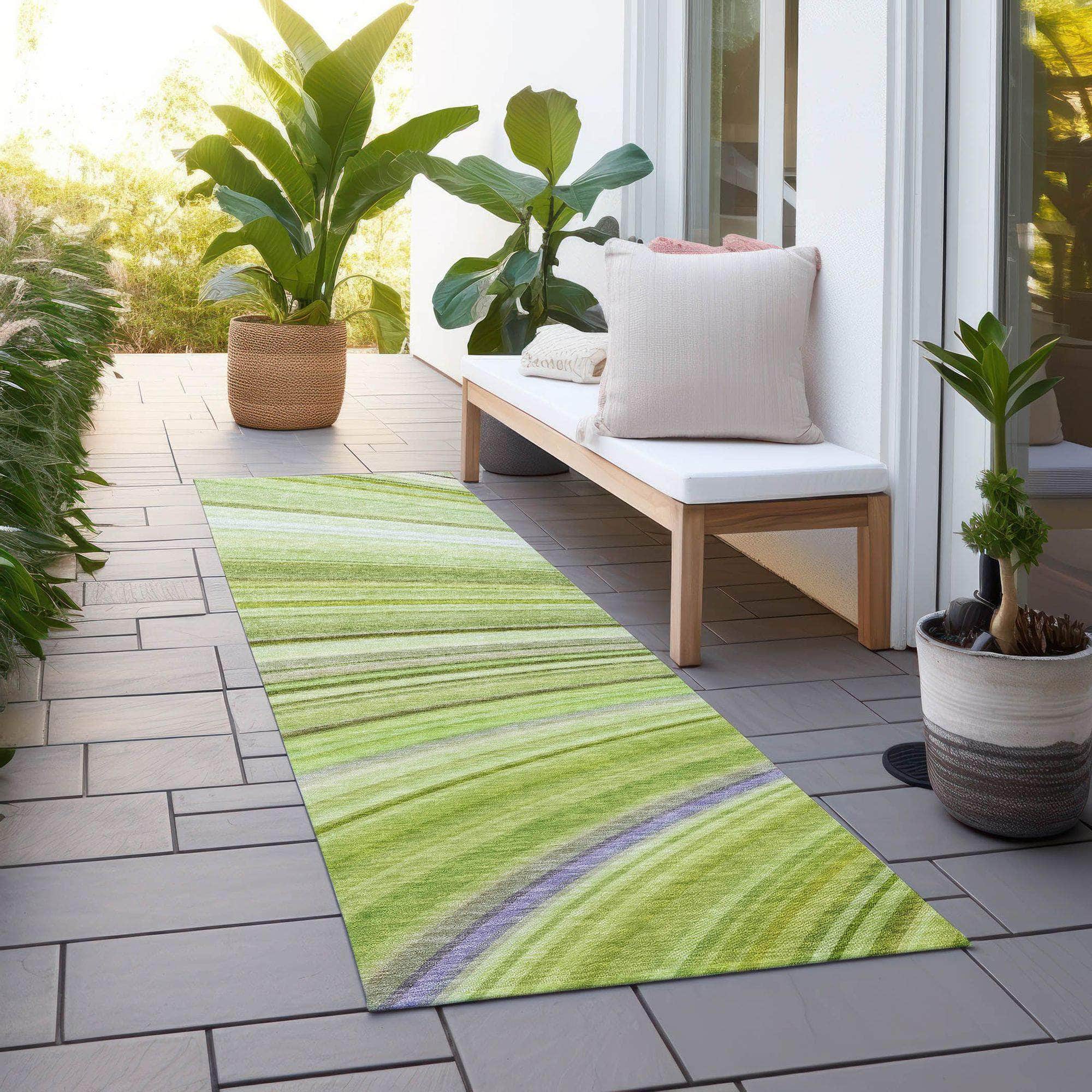 Machine Made ACN585 Aloe Green Rugs 