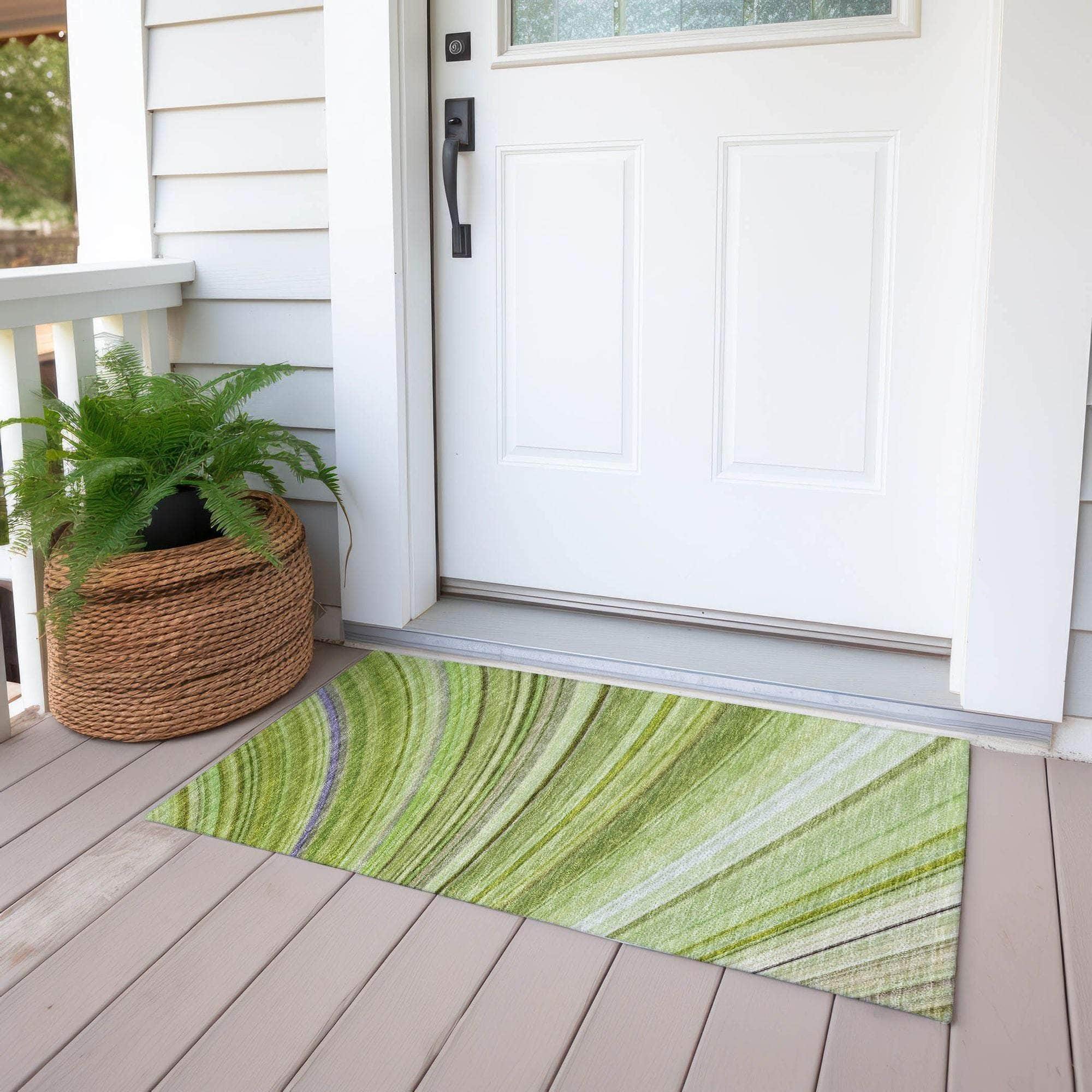 Machine Made ACN585 Aloe Green Rugs 