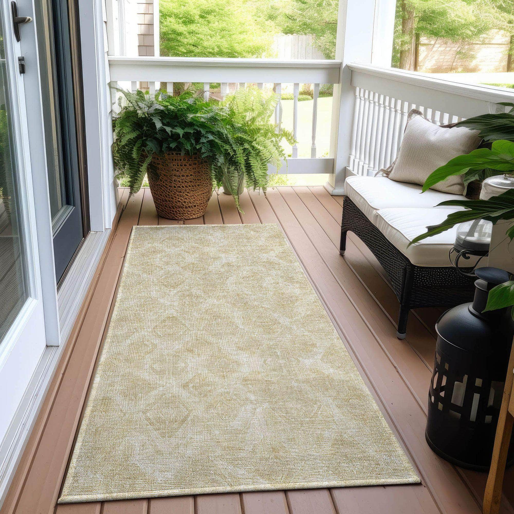 Machine Made ACN622 Beige Brown Rugs 