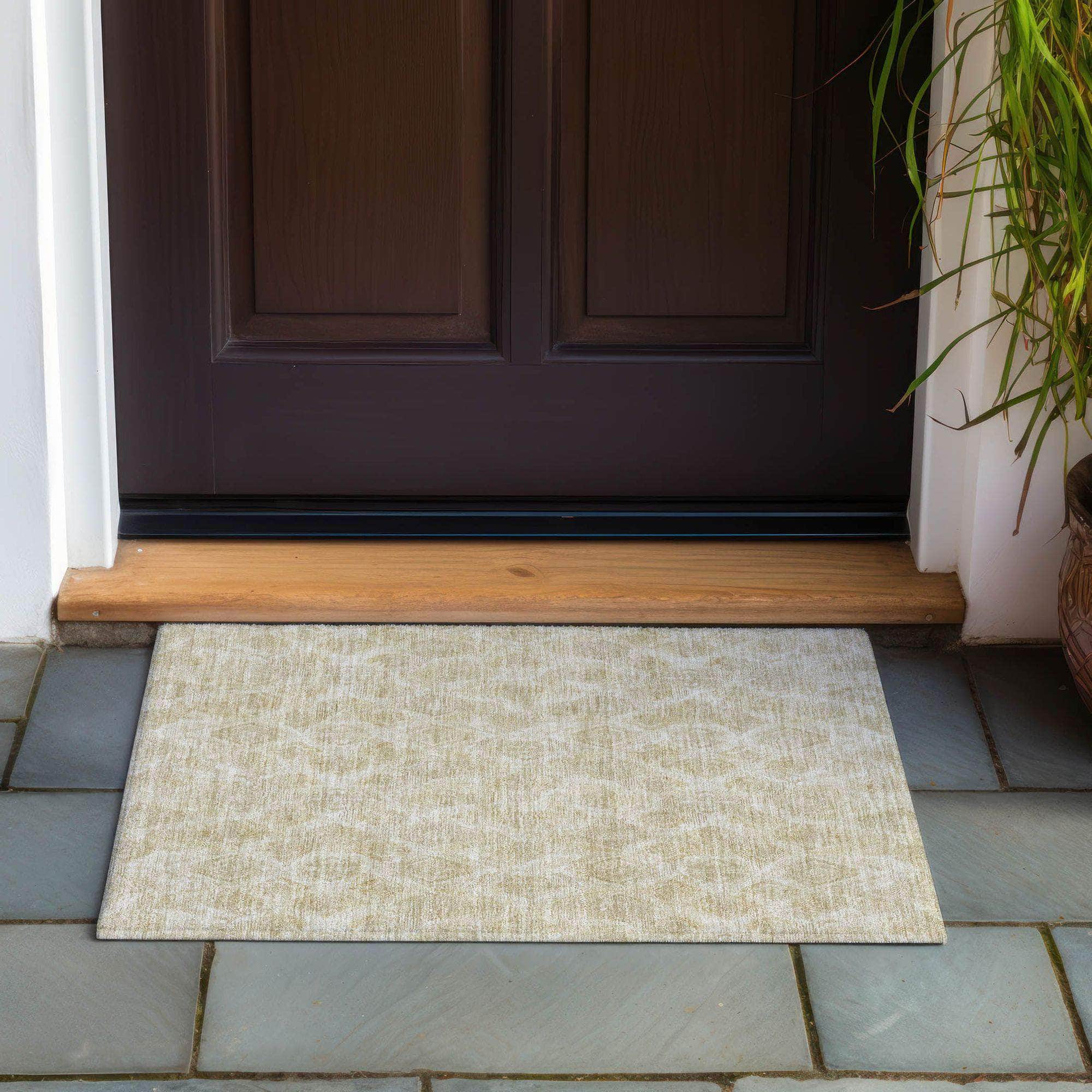 Machine Made ACN622 Beige Brown Rugs 