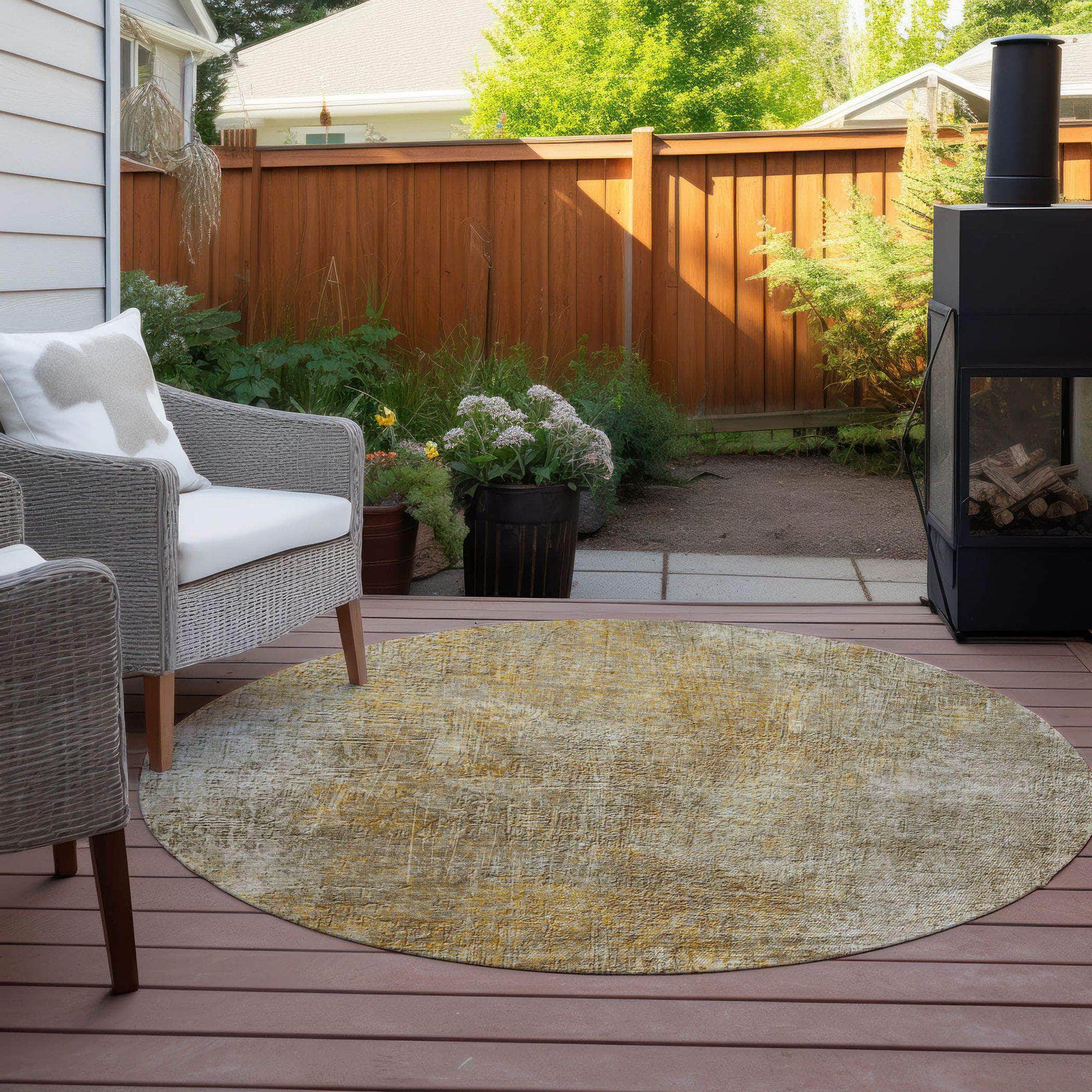 Machine Made ACN593 Beige Brown Rugs 