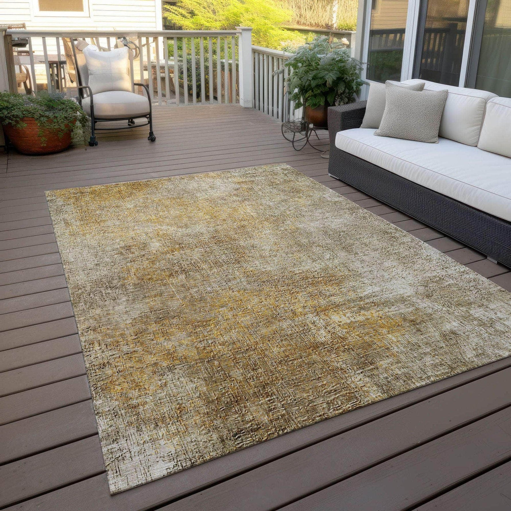 Machine Made ACN593 Beige Brown Rugs 