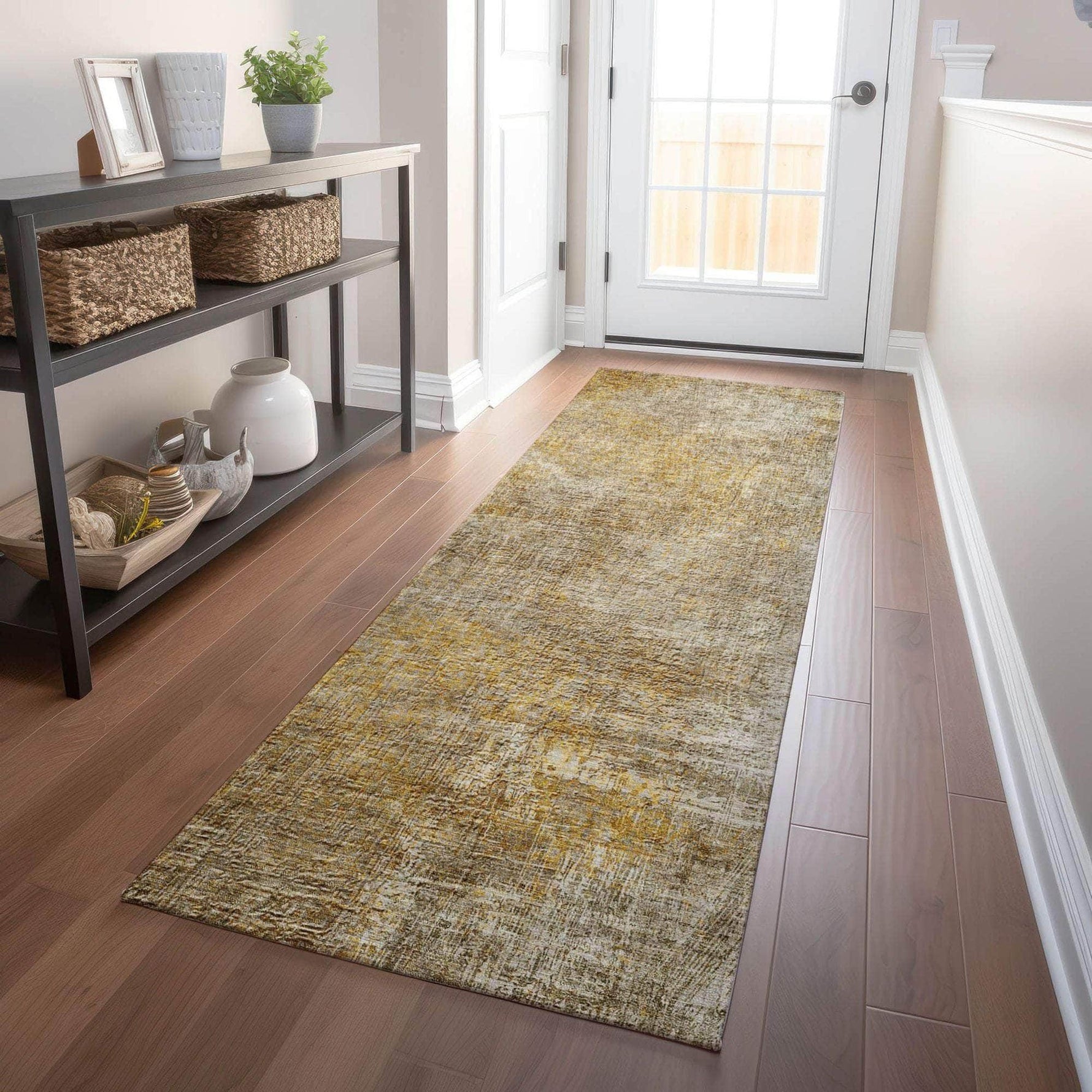 Machine Made ACN593 Beige Brown Rugs 