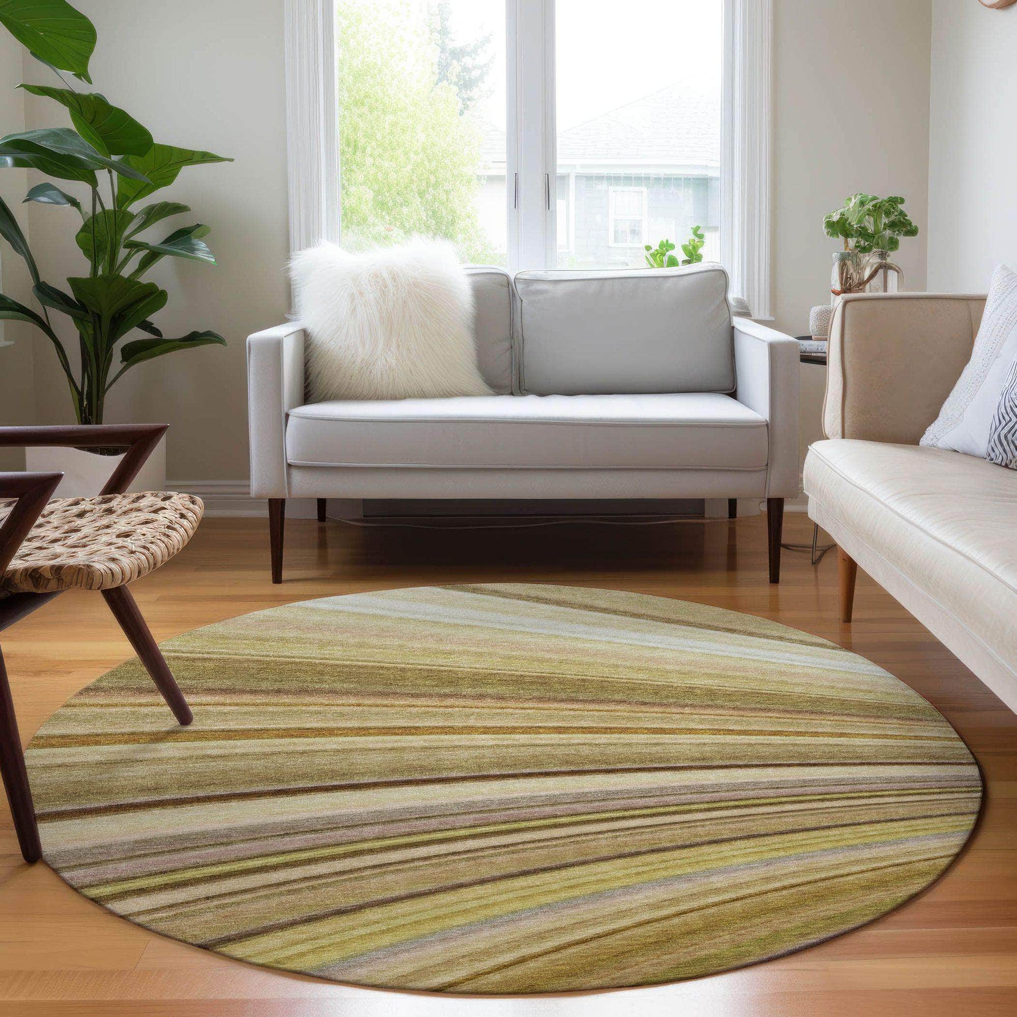 Machine Made ACN585 Beige Brown Rugs 
