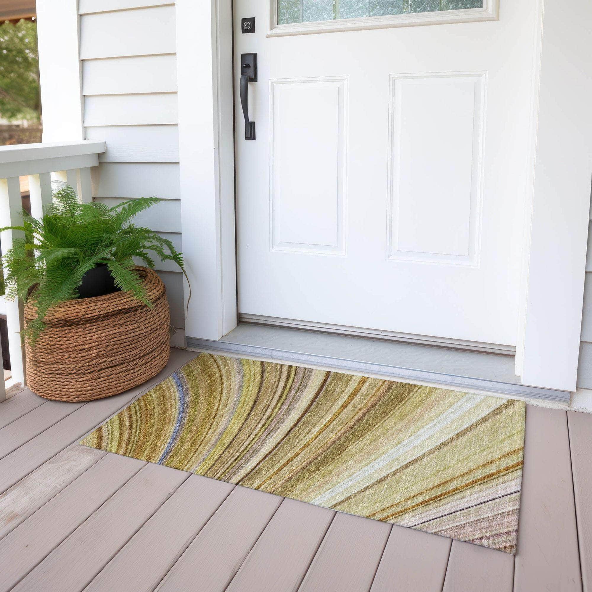 Machine Made ACN585 Beige Brown Rugs 