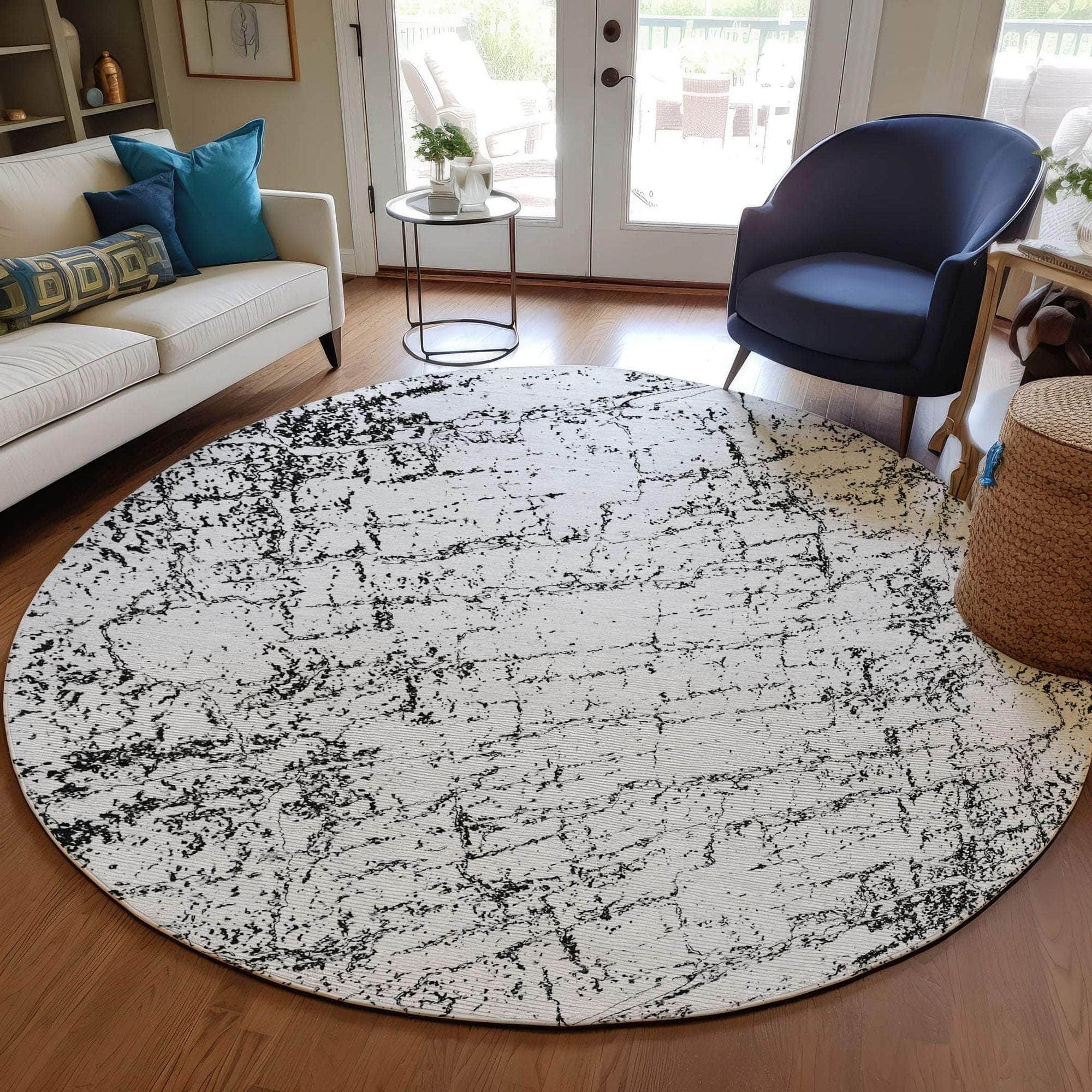 Machine Made ACN606 Black  Rugs 