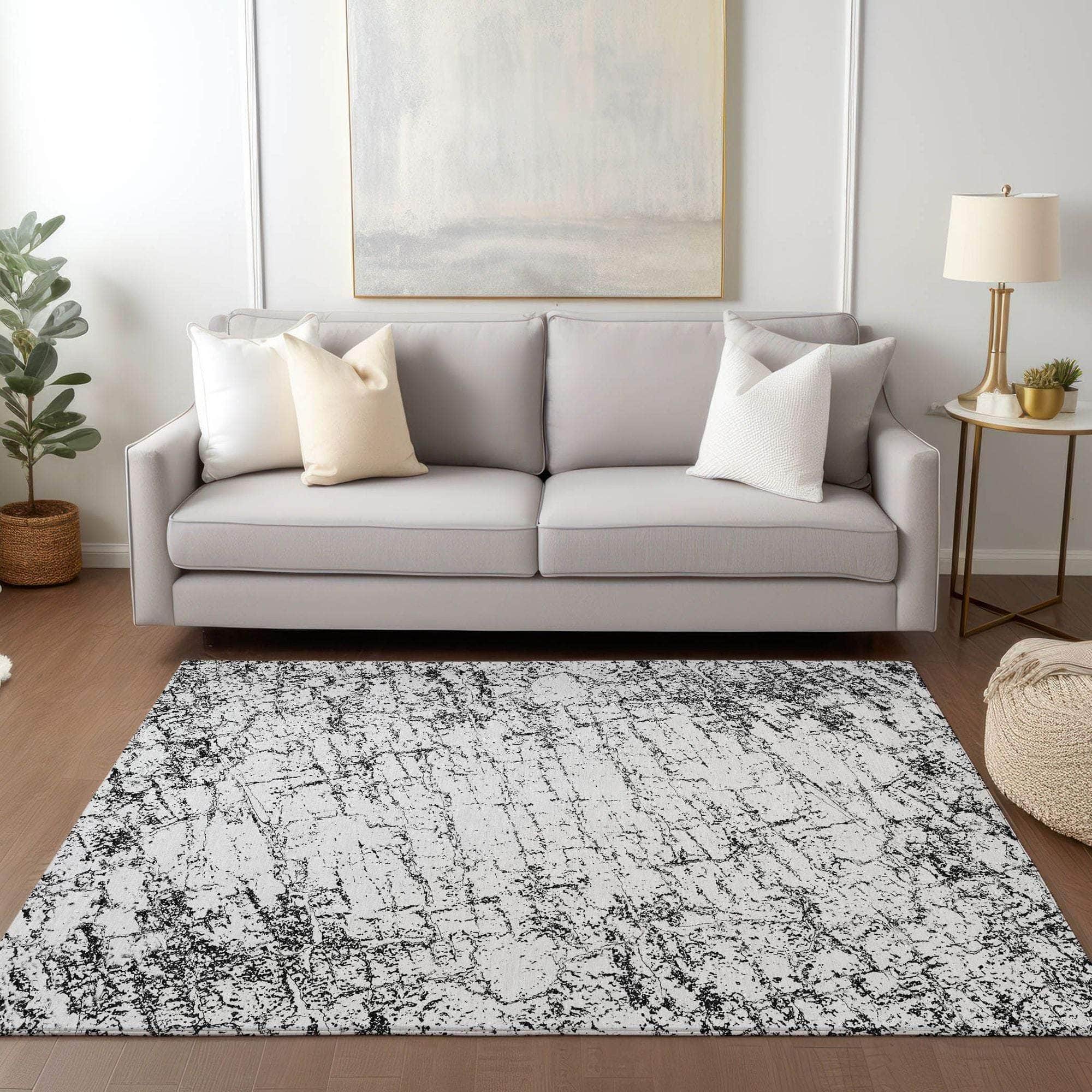 Machine Made ACN606 Black  Rugs 