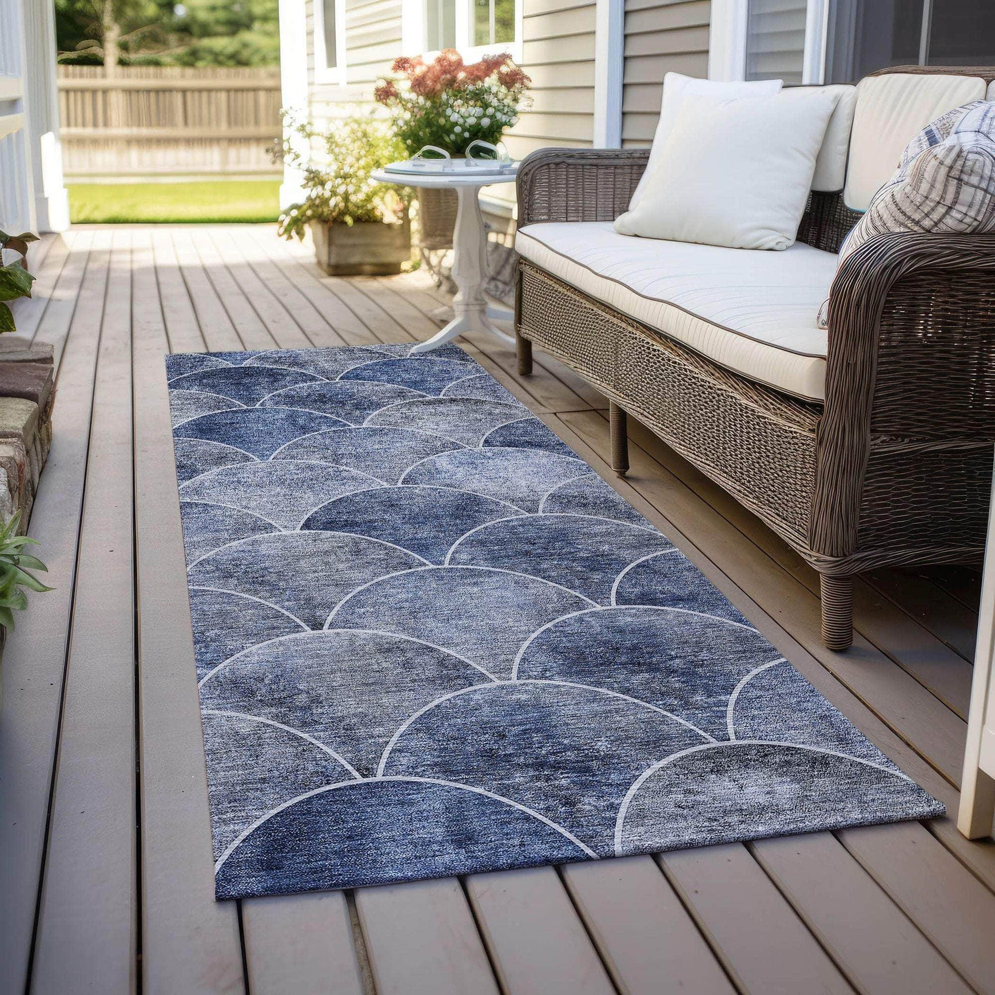 Machine Made ACN594 Blue  Rugs 