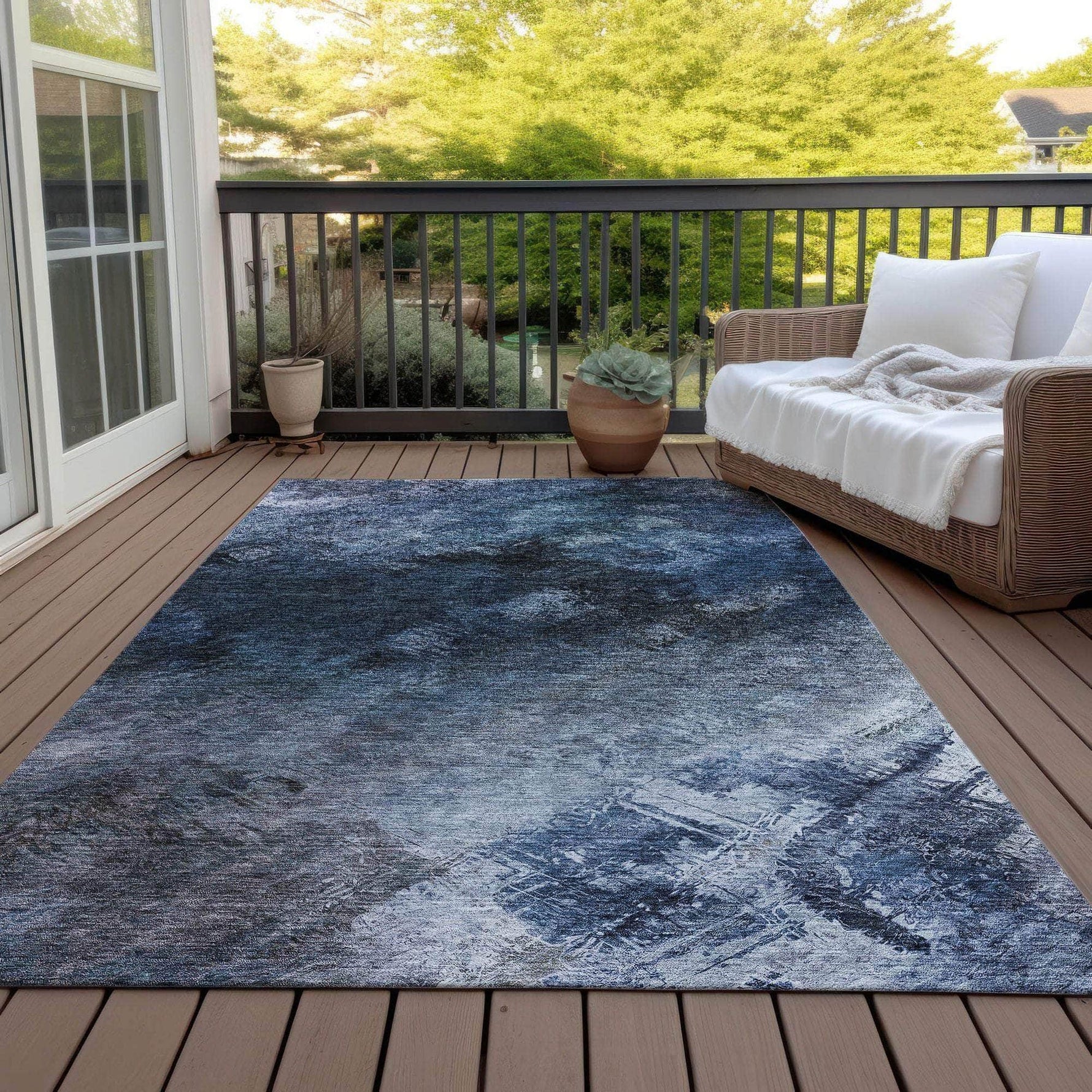 Machine Made ACN590 Blue  Rugs 