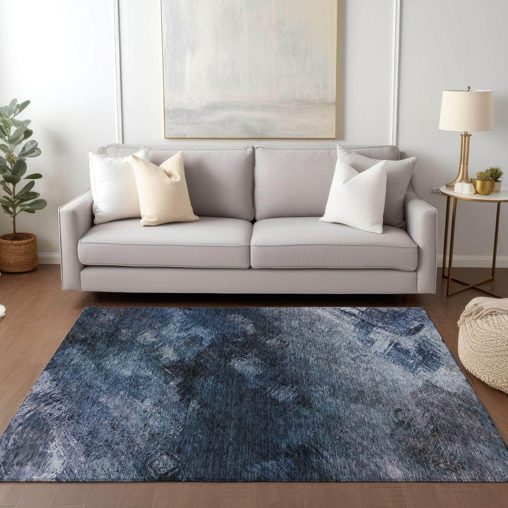 Machine Made ACN590 Blue  Rugs 