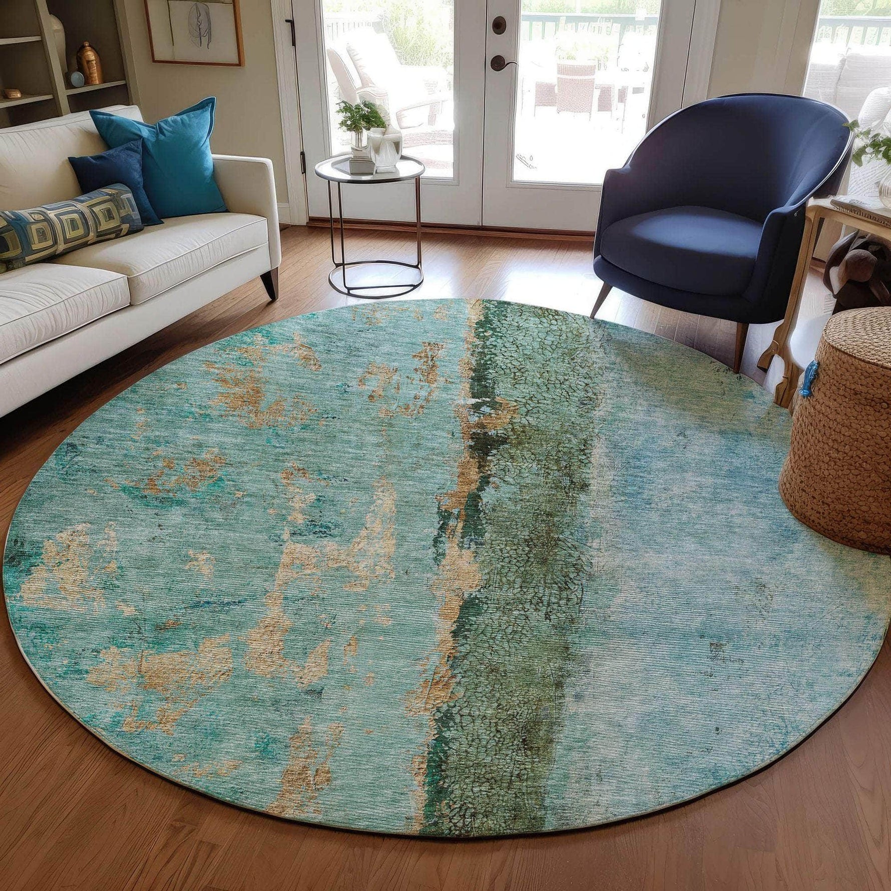 Machine Made ACN605 Blue  Rugs 