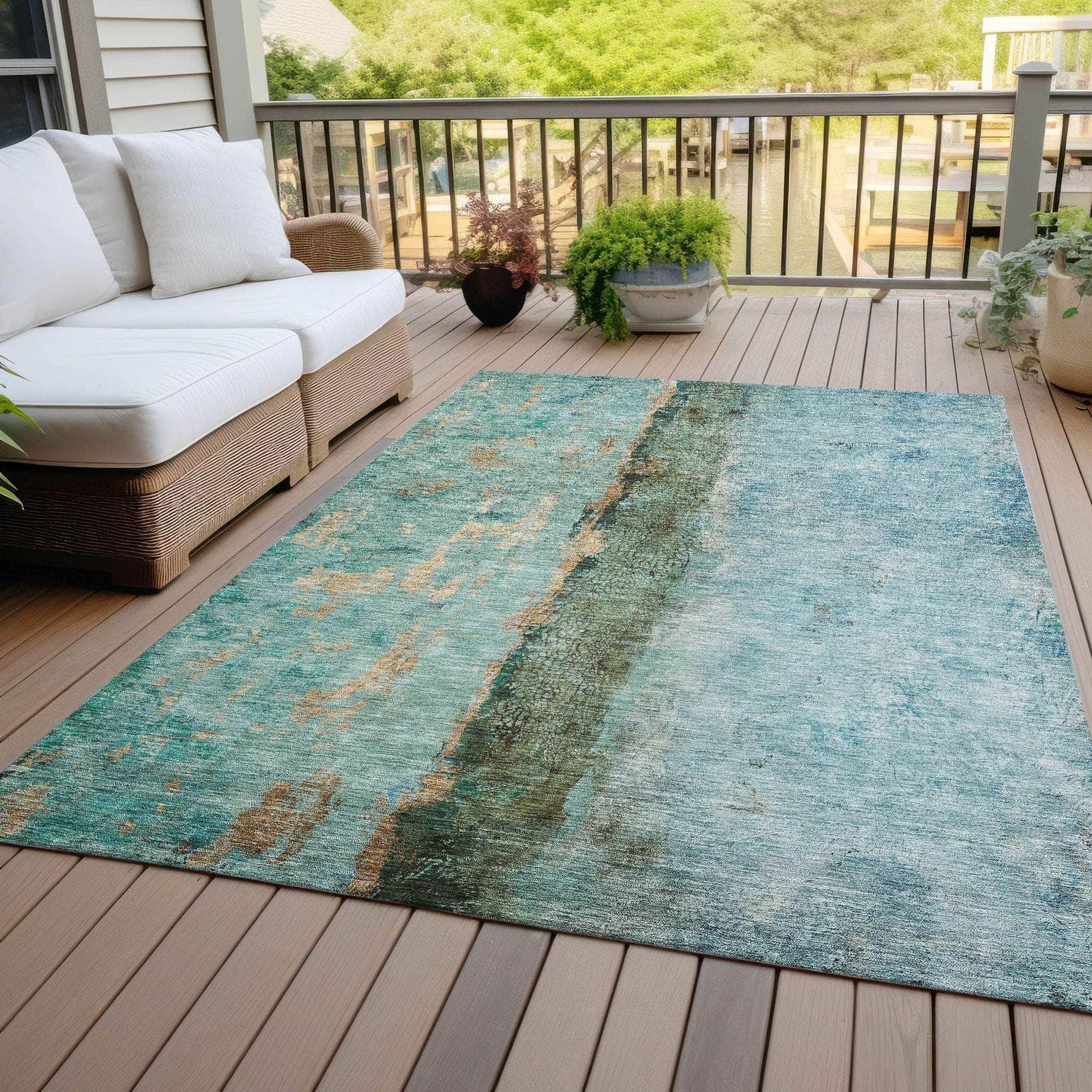 Machine Made ACN605 Blue  Rugs 