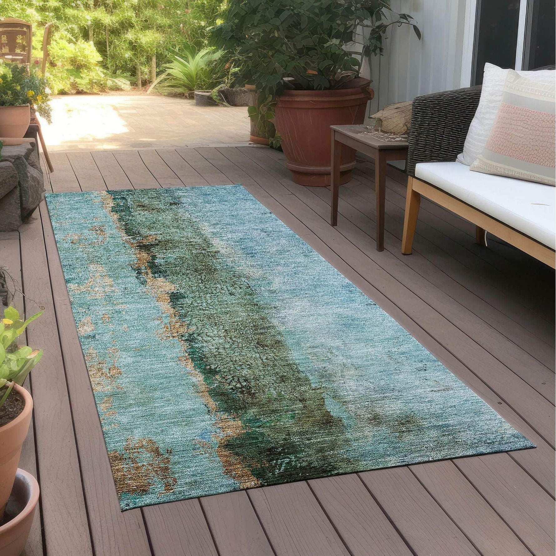 Machine Made ACN605 Blue  Rugs 