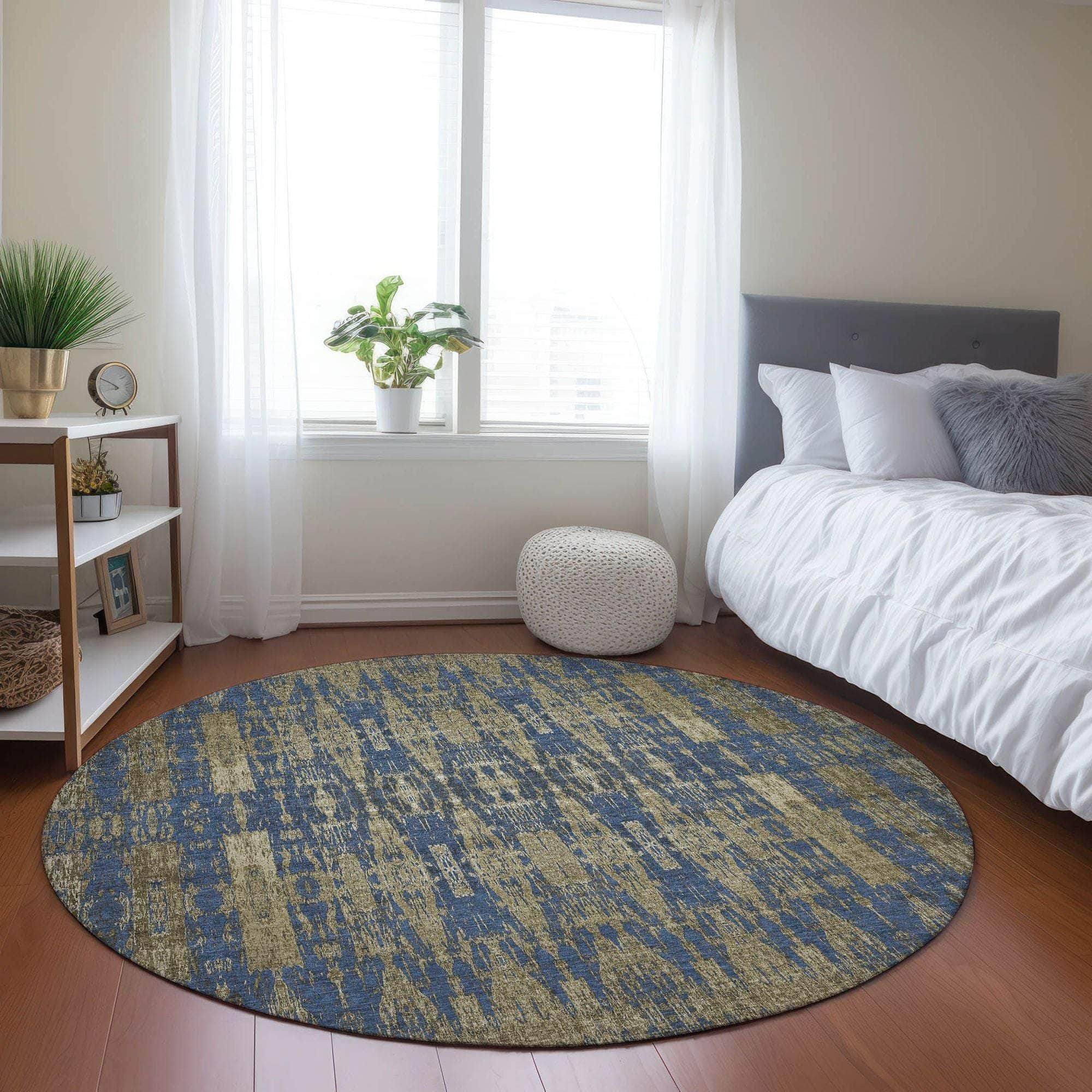 Machine Made ACN580 Blue  Rugs 