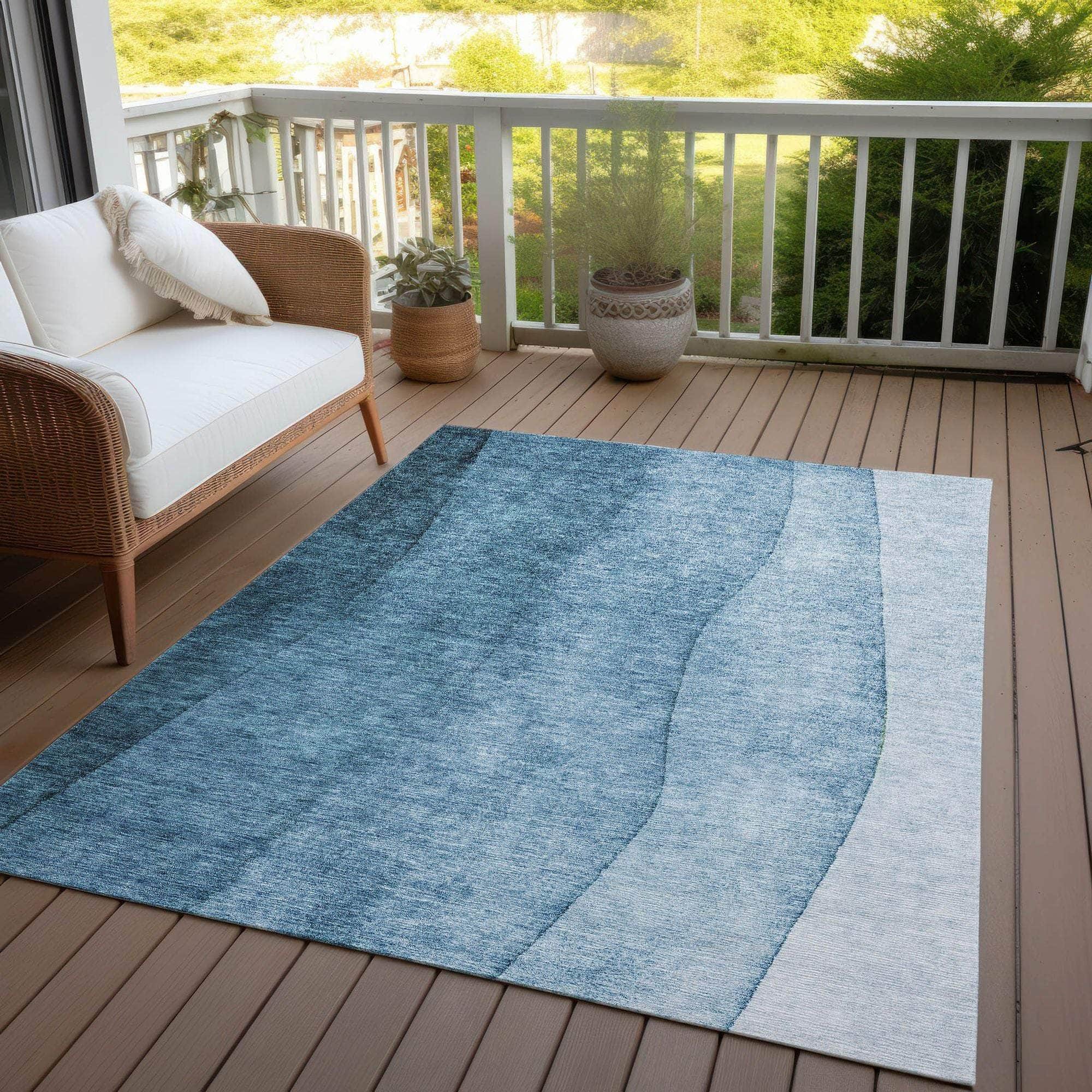 Machine Made ACN625 Blue  Rugs 